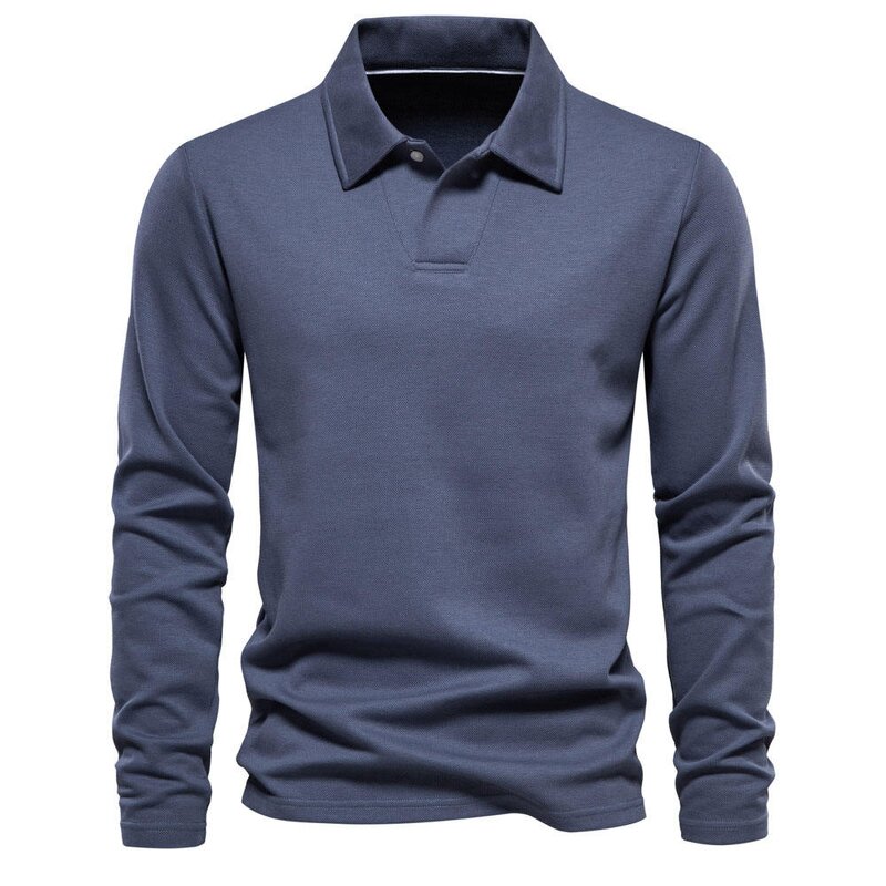 Men's Long Sleeve Polo Shirt Factory - Stylish Casual Slim Fit Solid Color