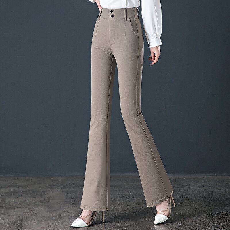 Women's Pleated Pants Factory - New Designs Office Lady High Waist Custom
