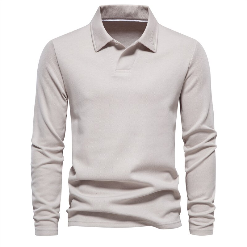 Men's Long Sleeve Polo Shirt Factory - Stylish Casual Slim Fit Solid Color