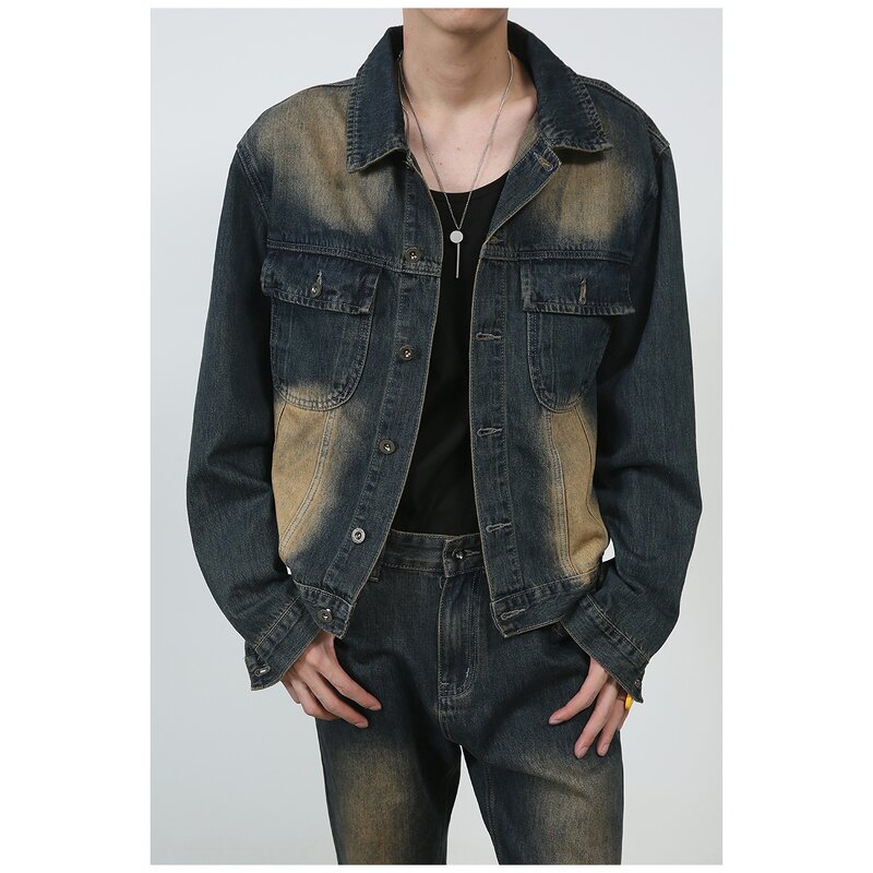 Men's Denim Jacket Factory - Winter Outdoor Casual Solid Color Single Breasted