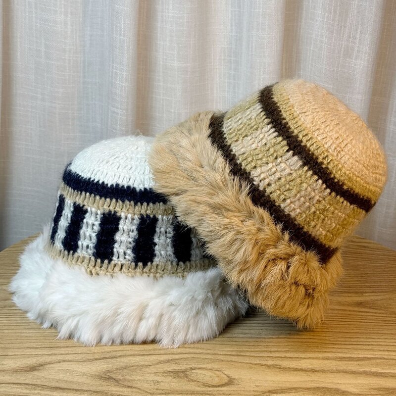 Knitted Beanie Supplier - OEM Customized Women's Winter Rabbit Hair Pattern
