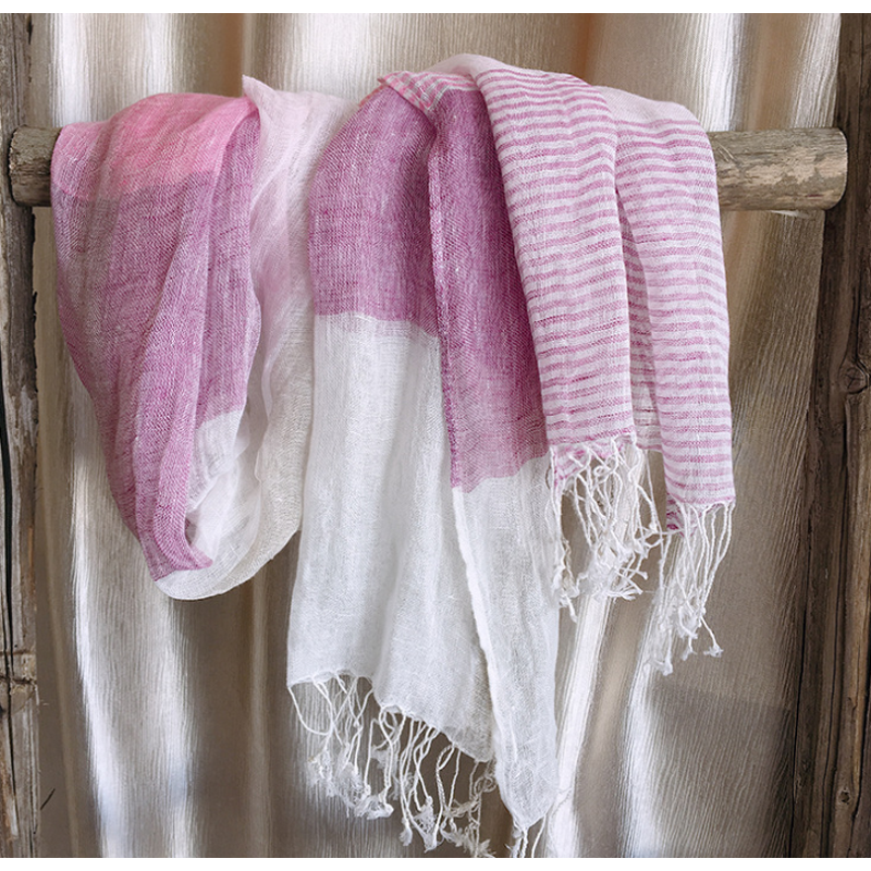 Linen Scarf Manufacturer - OEM Wholesale Summer 100% Linen Natural
