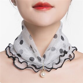 Silk Scarf Supplier - OEM Women's Summer Neck Wrap Flounced Small