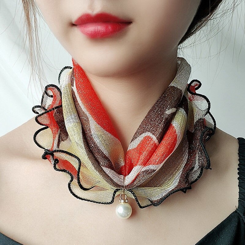 Silk Scarf Supplier - OEM Women's Summer Neck Wrap Flounced Small