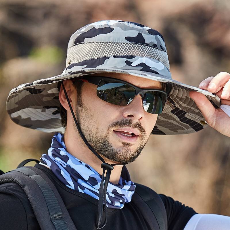 Bucket Fishing Hat Factory - OEM Unisex Camouflage Big Wide Brim Mesh