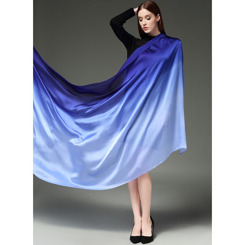 Silk Shawl Supplier - OEM China Oversized Gradient Style Luxury