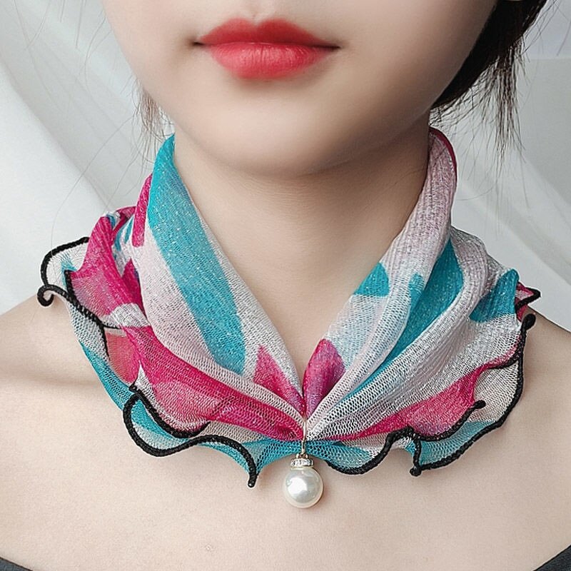 Silk Scarf Supplier - OEM Women's Summer Neck Wrap Flounced Small