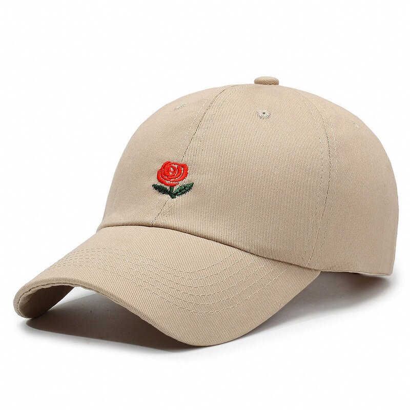 Dad Hat Manufacturer - OEM Vintage Cotton 6-Piece Rose Petal Embroidery