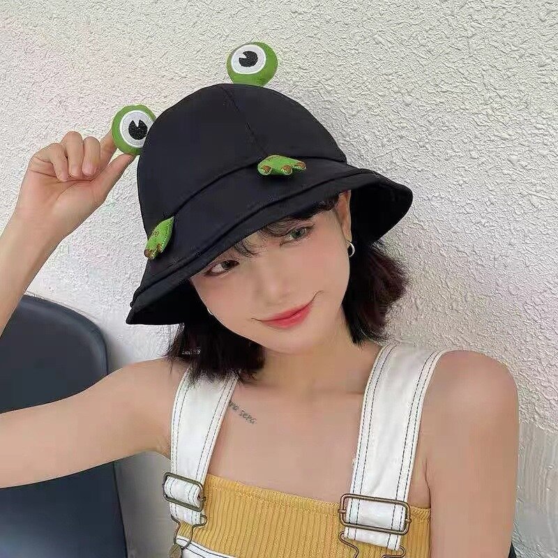 Bucket Hat Factory - OEM Striped Cotton Frog 3D Embroidery Cartoon