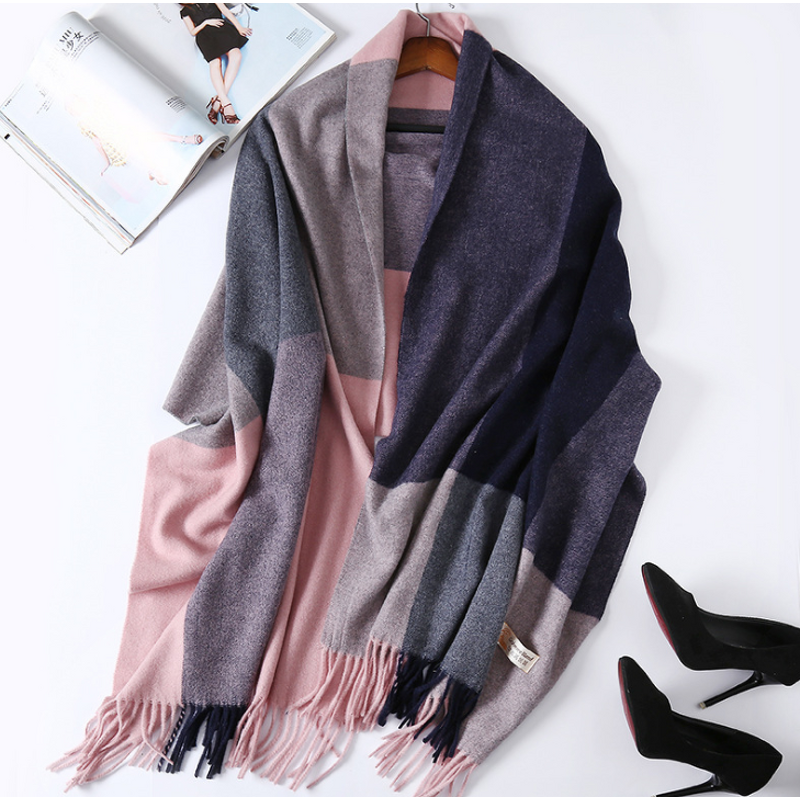 Shawl Supplier - OEM New Luxury Winter Blended Lattice Printed