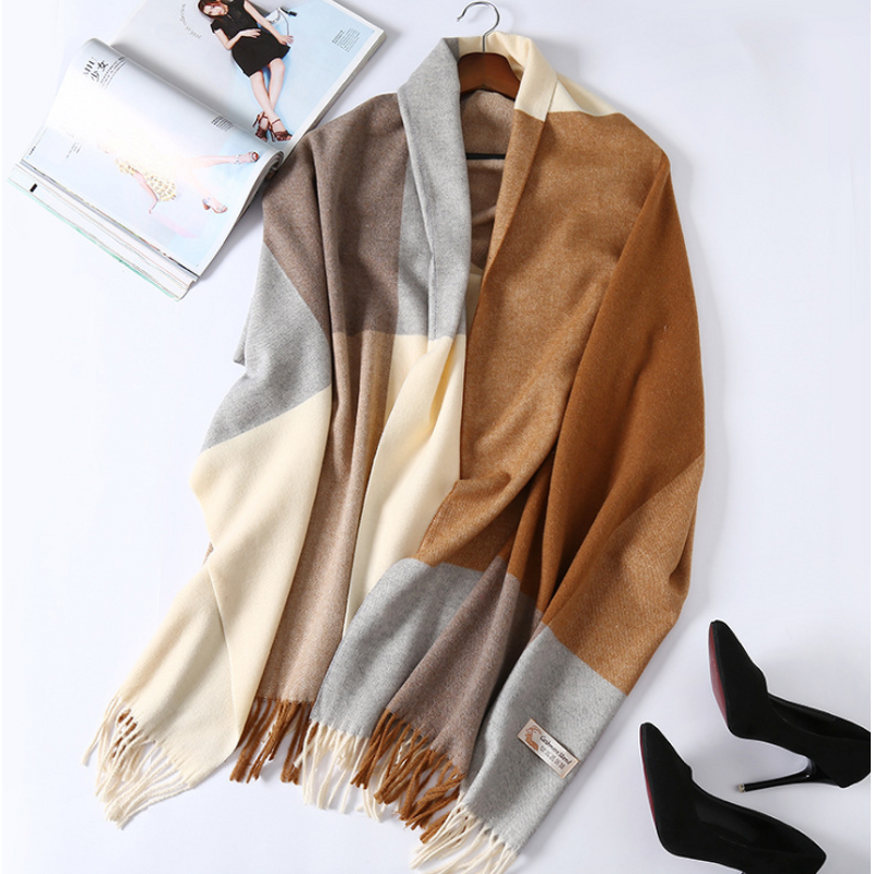 Shawl Supplier - OEM New Luxury Winter Blended Lattice Printed