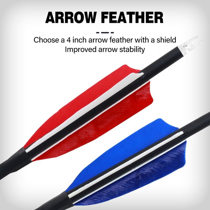 Mixed Carbon Arrow Factory - Traditional Recurve Hunting Longbow Turkey Feather
