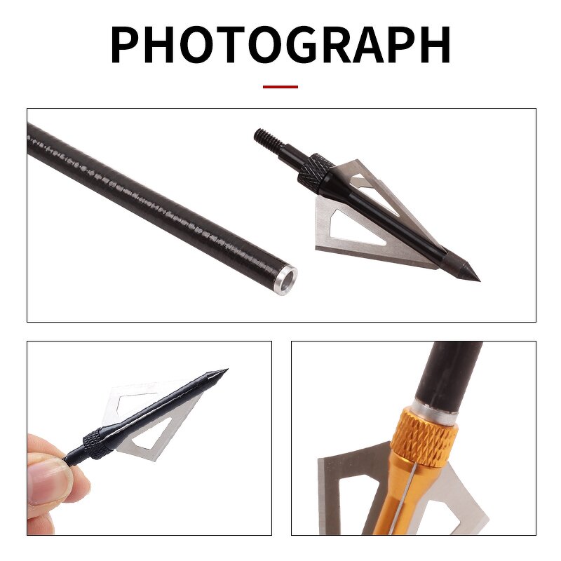 Arrowhead Factory - 100 Grain Stainless Steel 3 Blade Broadheads Tips