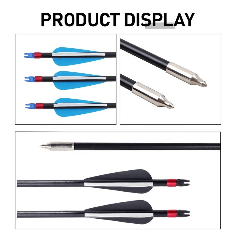 Fiber Carbon Arrow Factory - 8 mm 30 Inch Replaceable Tips Explosion Proof