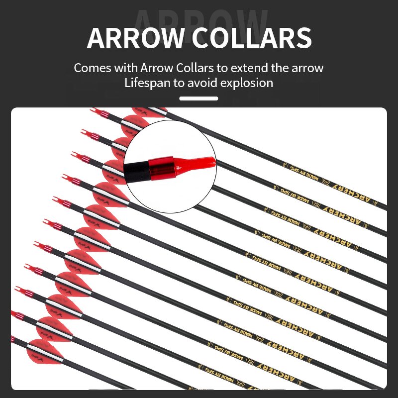 Mixed Carbon Arrow Factory - 6.2mm Spine 500 Collars Shaft Hunting