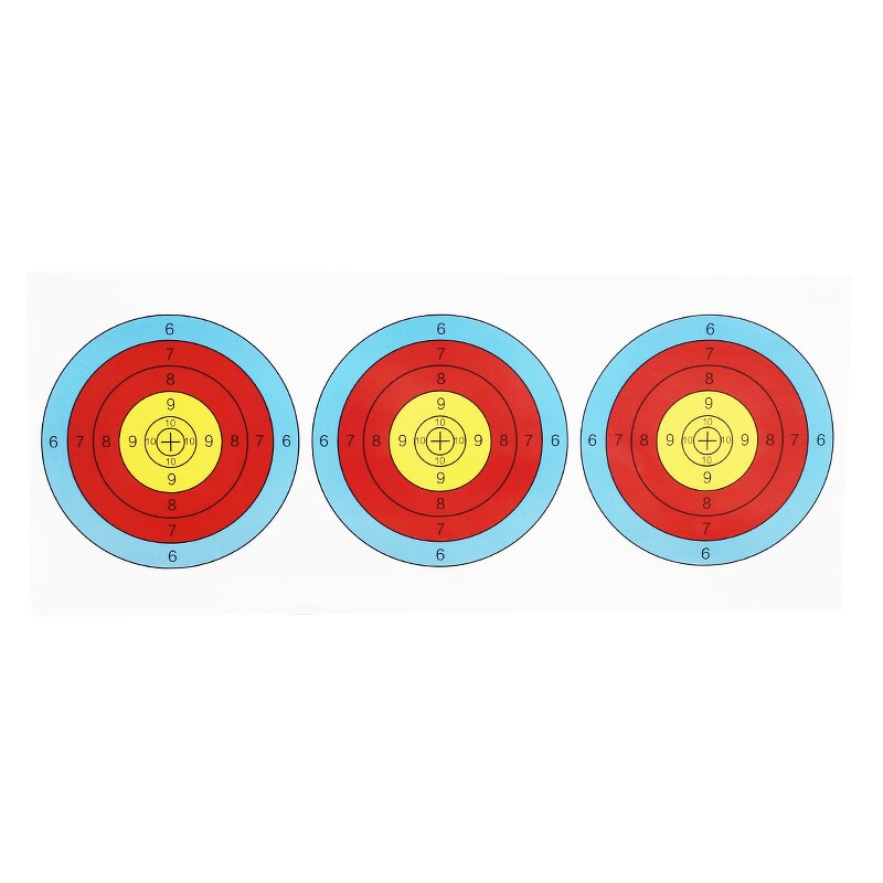 3 Spot Paper Targets Factory - Compound Recurve 60 cm Round Hunting
