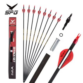 Mixed Carbon Arrow Factory - 6.2mm Spine 500 Collars Shaft Hunting