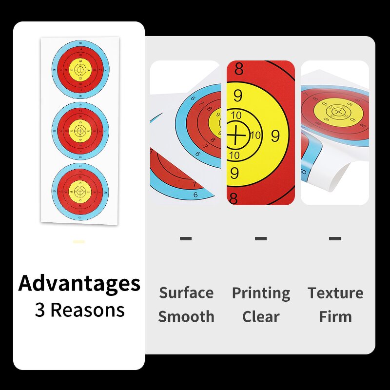 3 Spot Paper Targets Factory - Compound Recurve 60 cm Round Hunting