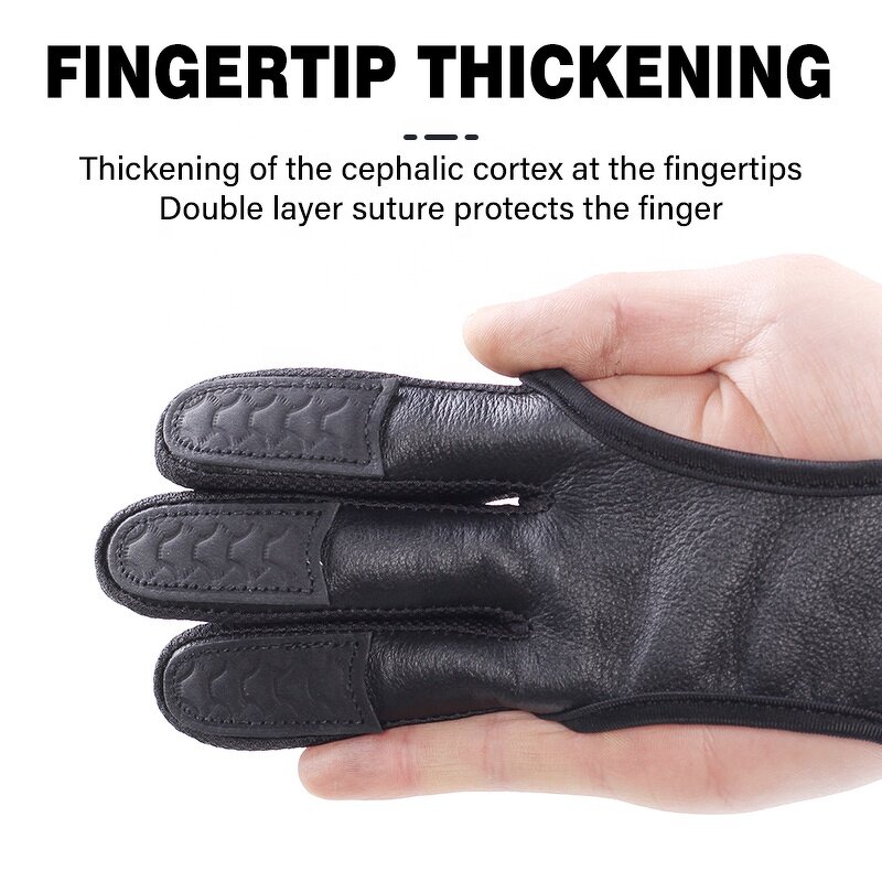 Hand Guard Factory - 3 Finger Leather Traditional Recurve Bow Deerskin