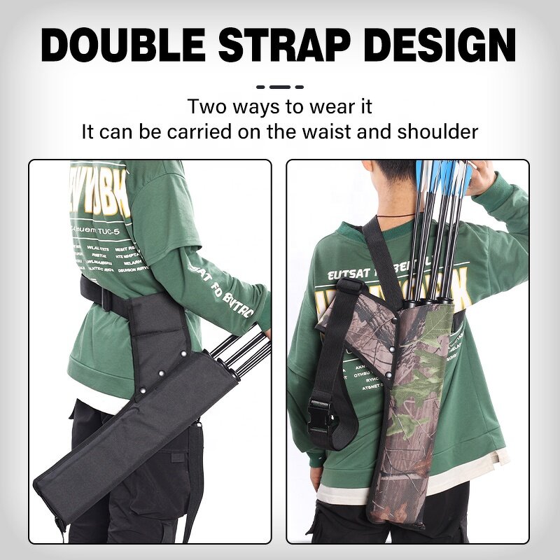 Arrow Quiver Factory - Hunting Compound Bow Double Harness Belt 3 Tube