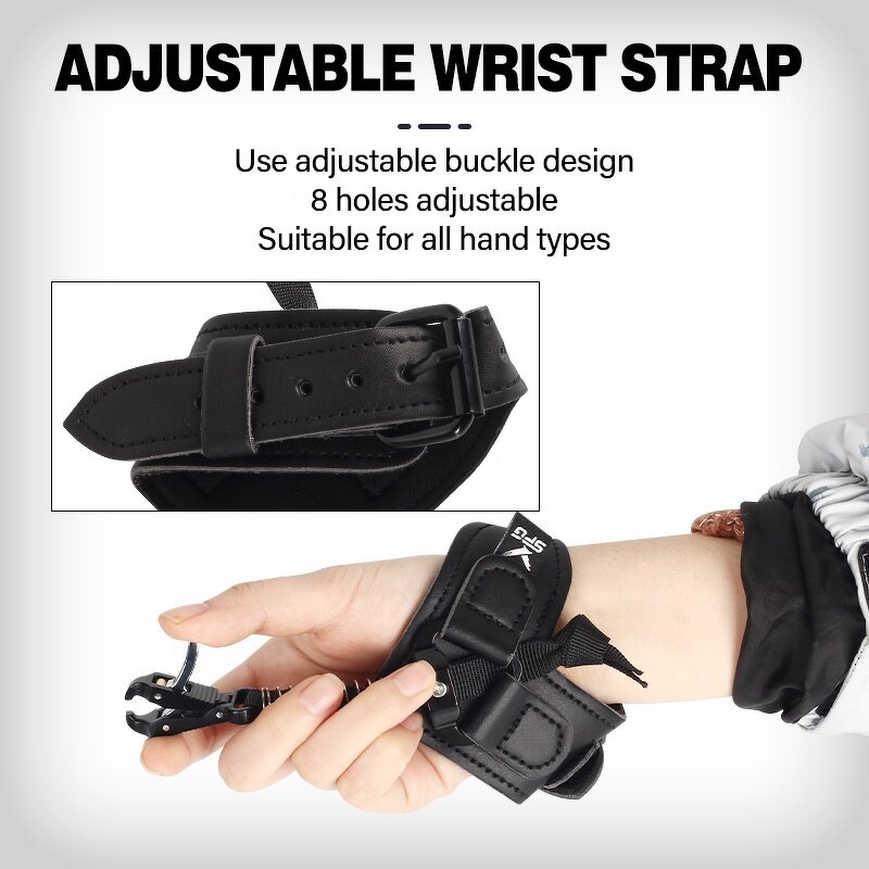 Compound Bow Release Aid Factory - Right Hand PU Leather Adjusted Wrist