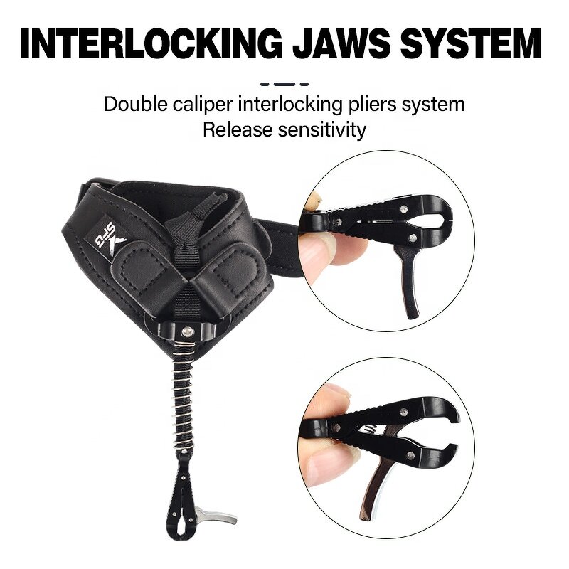 Compound Bow Release Aid Factory - Right Hand PU Leather Adjusted Wrist