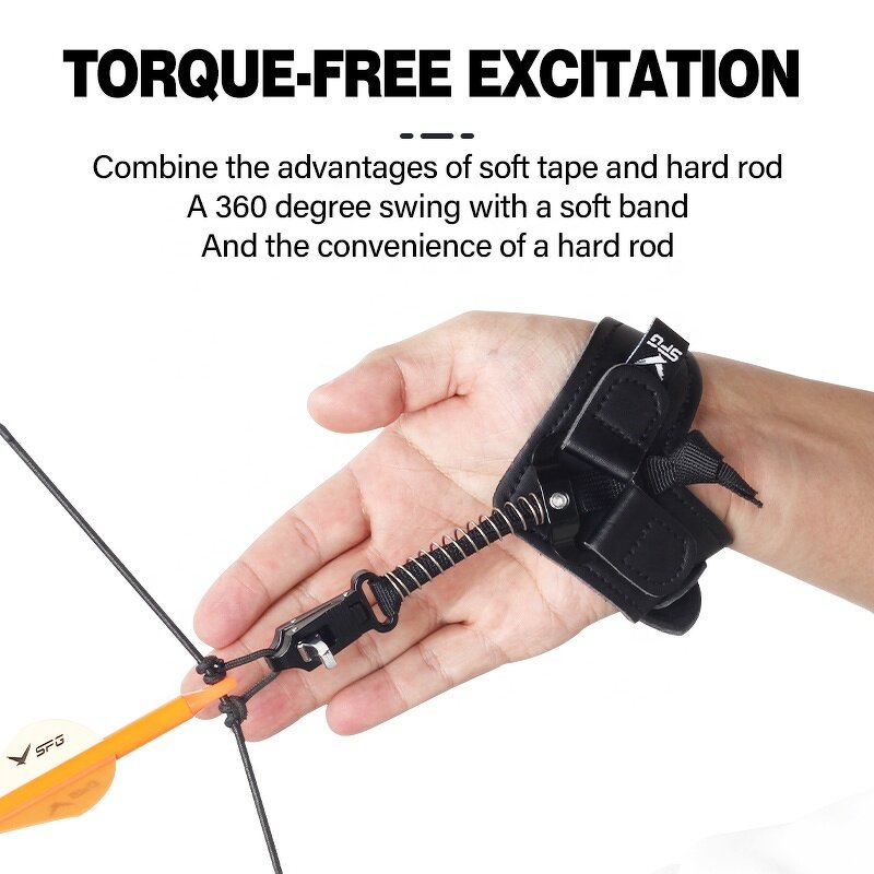 Compound Bow Release Aid Factory - Right Hand PU Leather Adjusted Wrist