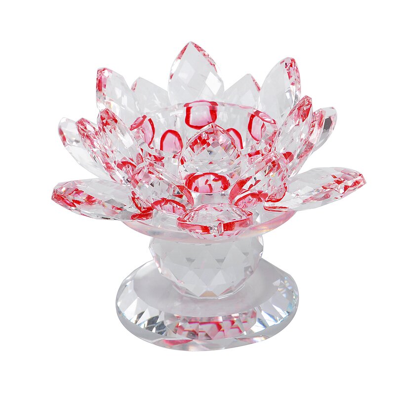 Crystal Candlestick Factory - OEM Wholesale Fengshui Lotus Glass Candle