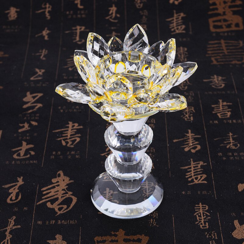 Crystal Candle Stand Manufacturer - OEM Wholesale K9 Glass Lotus Holder