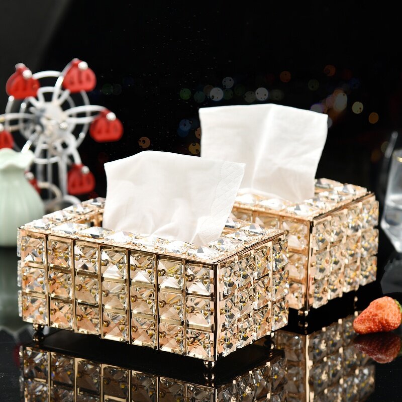 Crystal Tissue Box Manufacturer - OEM New Style Clear Glass Rectangle