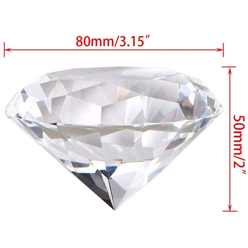 Crystal Diamond Supplier - OEM 80mm Clear Glass Paperweight Christmas
