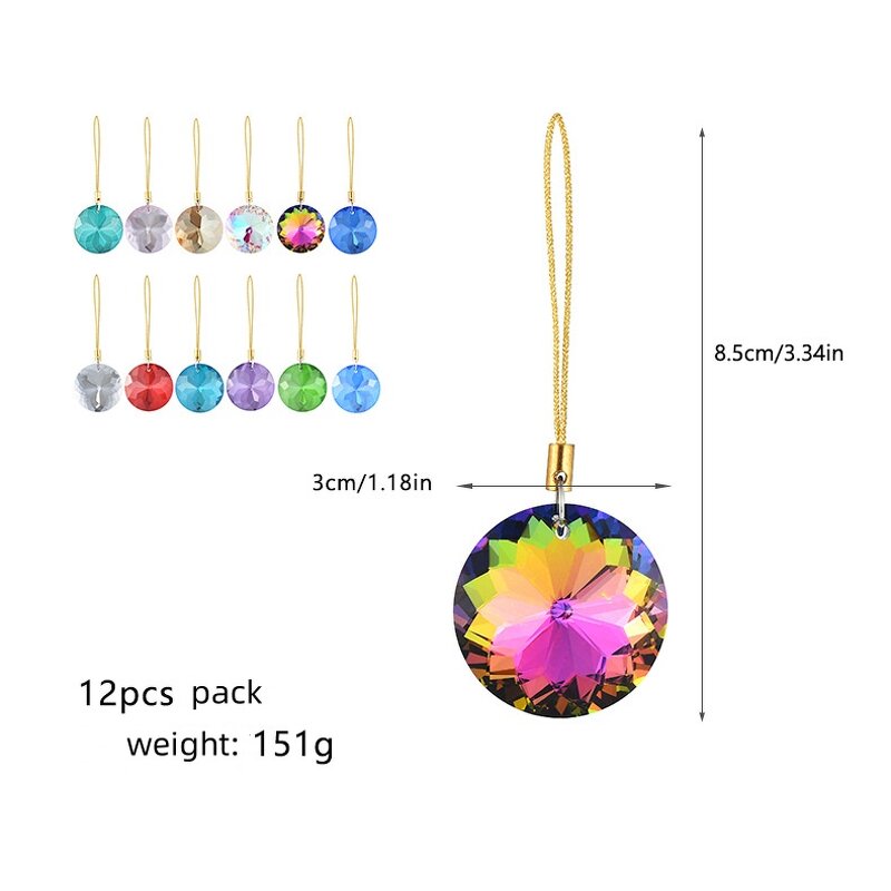 Crystal Pendant Manufacturer - OEM 12pcs Pack Hanging 30mm Christmas