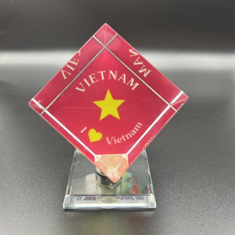 Crystal Photo Frame Manufacturer - OEM Wholesale 60mm Rotating Glass Cube