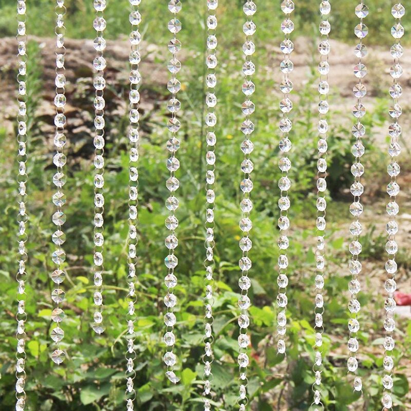 Crystal Beads Chain Supplier - OEM Hanging 14mm Clear Octagon Lamp Garland