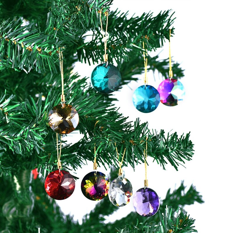 Crystal Pendant Manufacturer - OEM 12pcs Pack Hanging 30mm Christmas