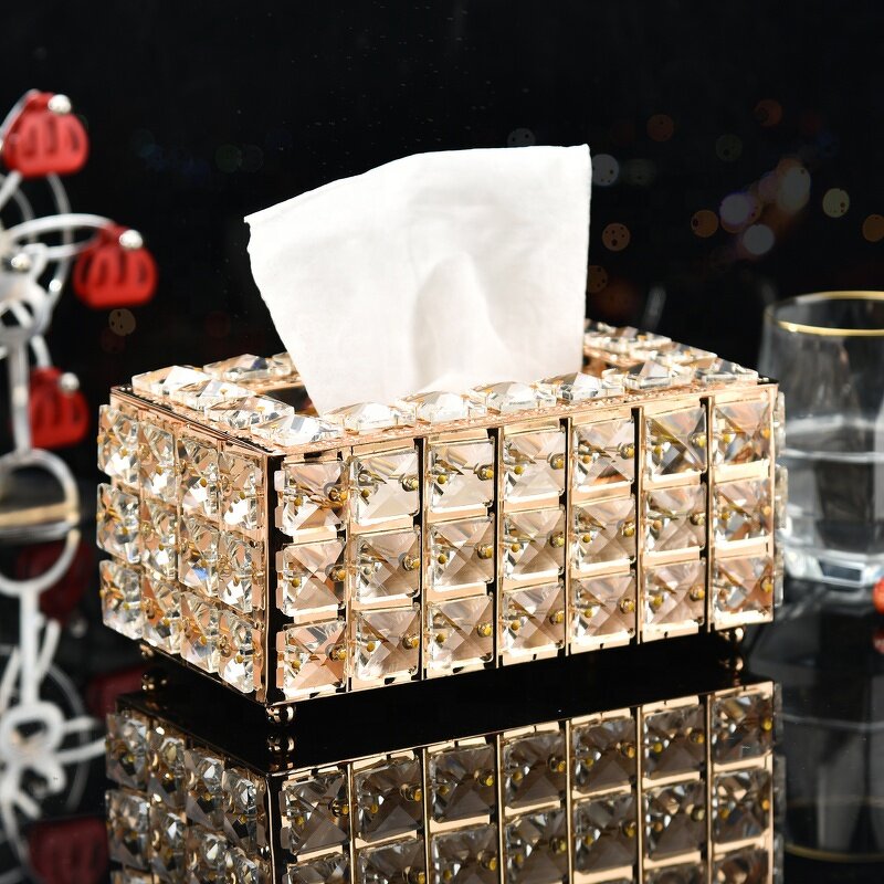 Crystal Tissue Box Manufacturer - OEM New Style Clear Glass Rectangle
