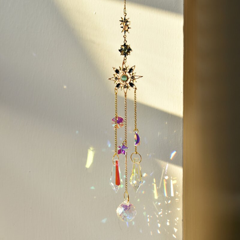 Sun Catcher Factory - OEM Custom Hanging Crystal Moon Star Suncatcher