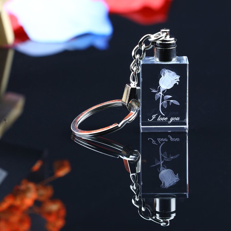 Crystal Key Chain Factory - OEM Wholesale Custom Rectangular 3d Laser