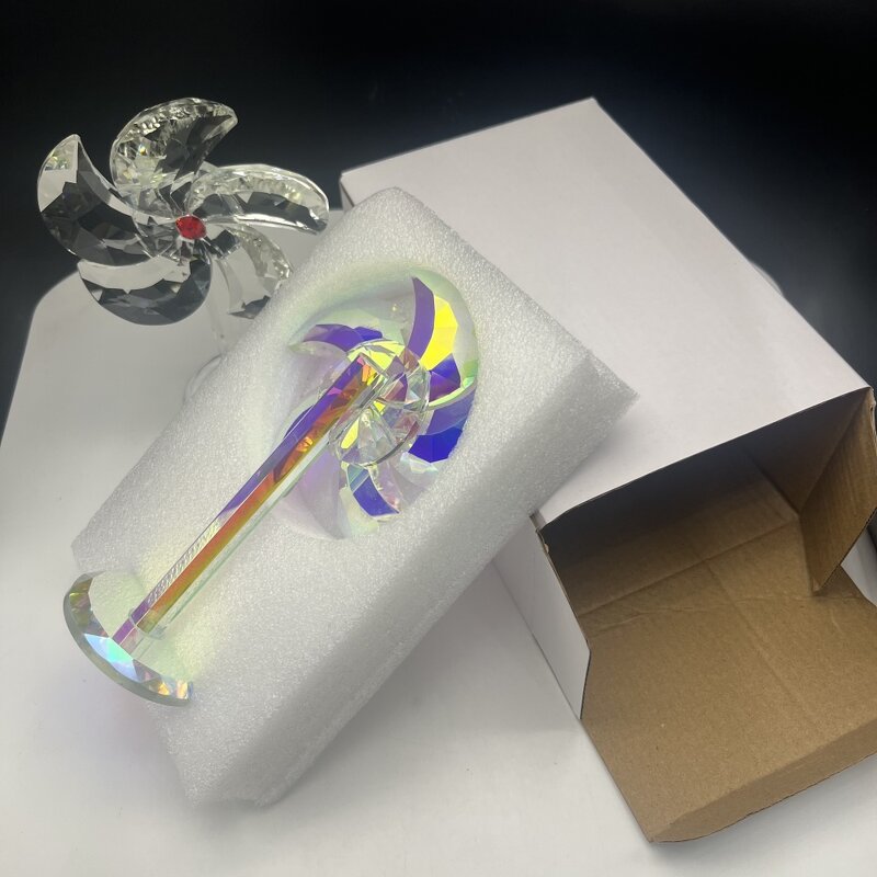 Crystal Ornament Supplier - OEM Clear AB Color Windmill Model
