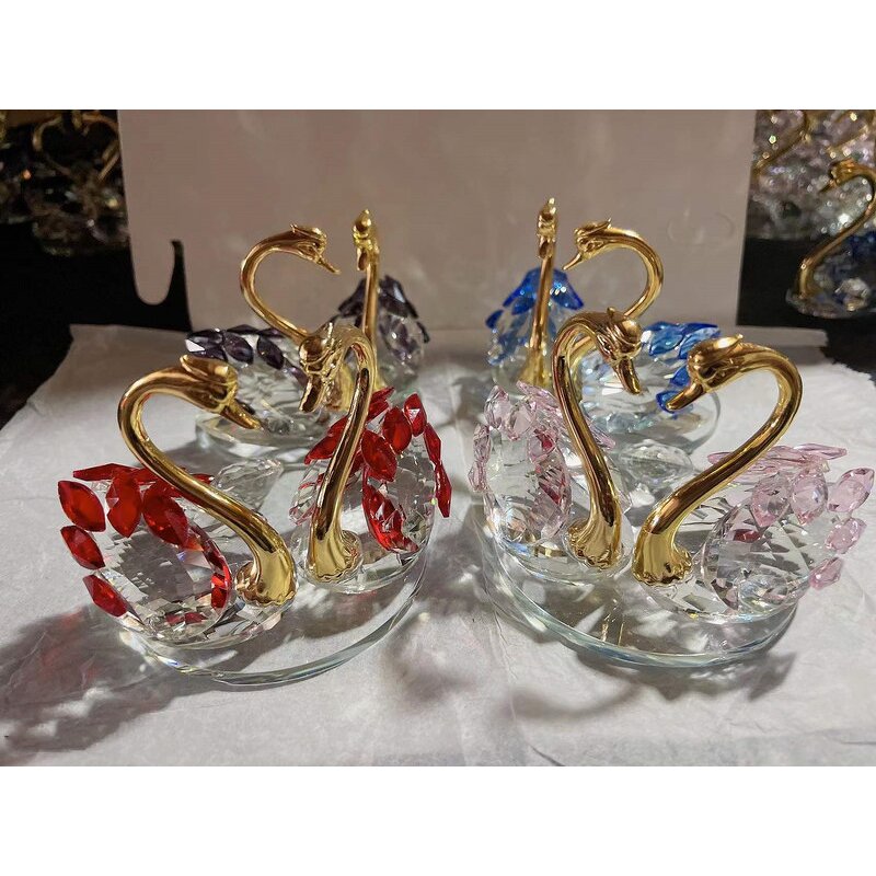 Crystal Swan Figurine Supplier - OEM Custom Various Series Glass Paperweight