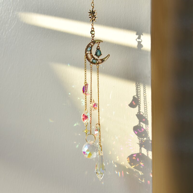 Sun Catcher Factory - OEM Custom Hanging Crystal Moon Star Suncatcher