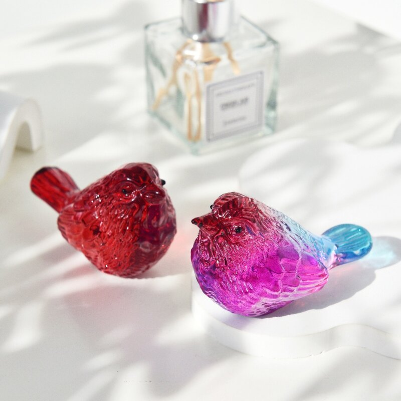 Crystal Bird Figurine Factory - OEM Wholesale Colored Glass Animal