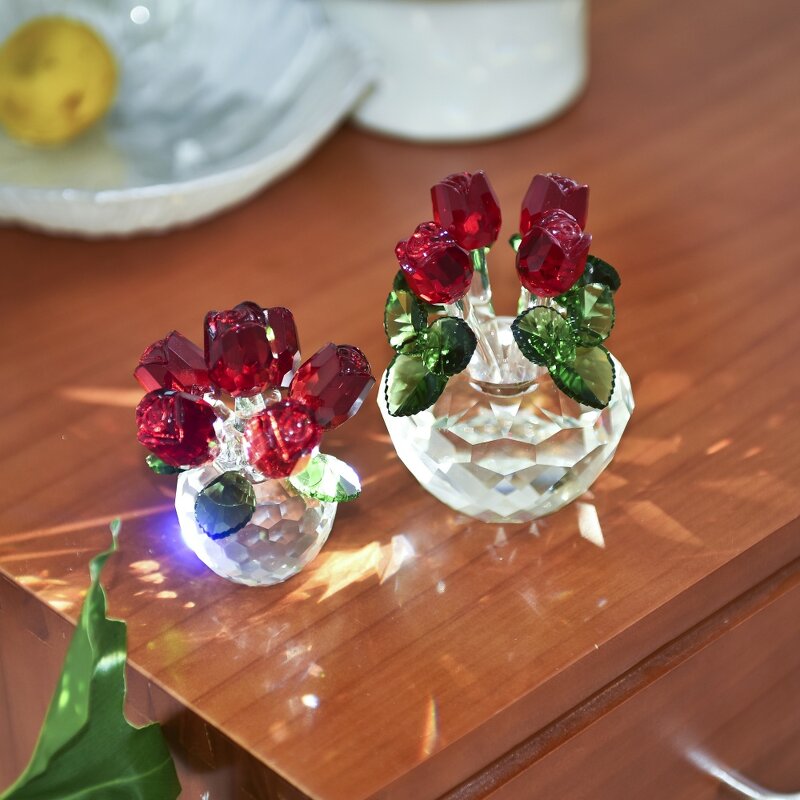 Crystal Rose Factory - OEM Wholesale K9 Glass Flower Figurine