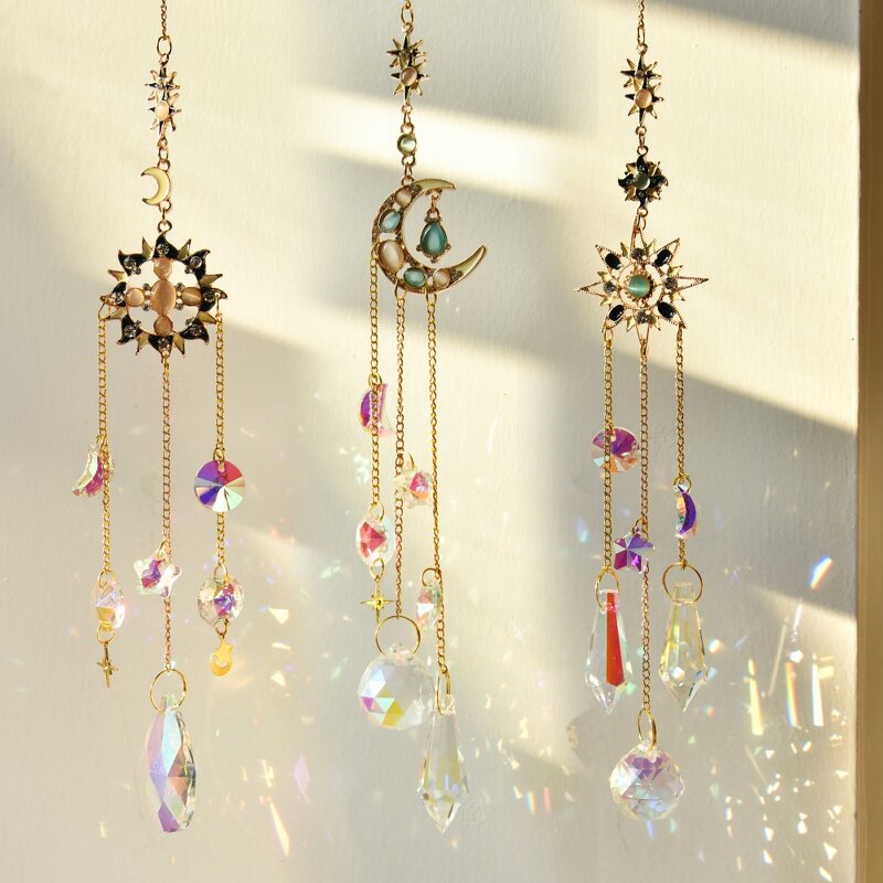 Sun Catcher Factory - OEM Custom Hanging Crystal Moon Star Suncatcher