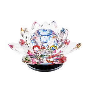 Crystal Lotus Supplier - OEM Rotatable Flower Rotating Glass with Box