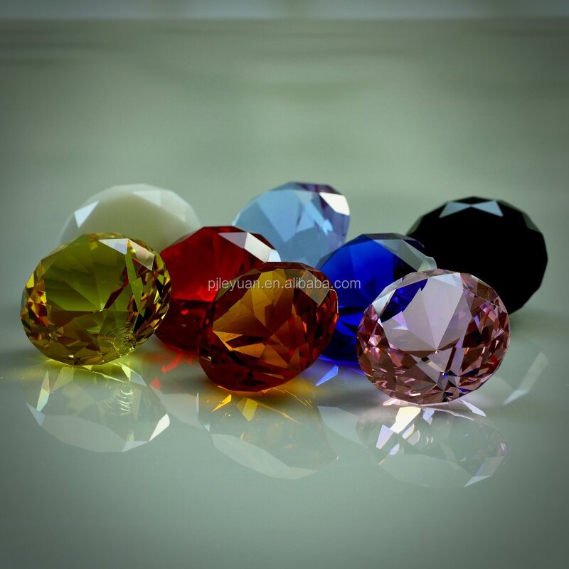 Crystal Glass Diamond Supplier - OEM Wholesale Colorful Custom Paperweight