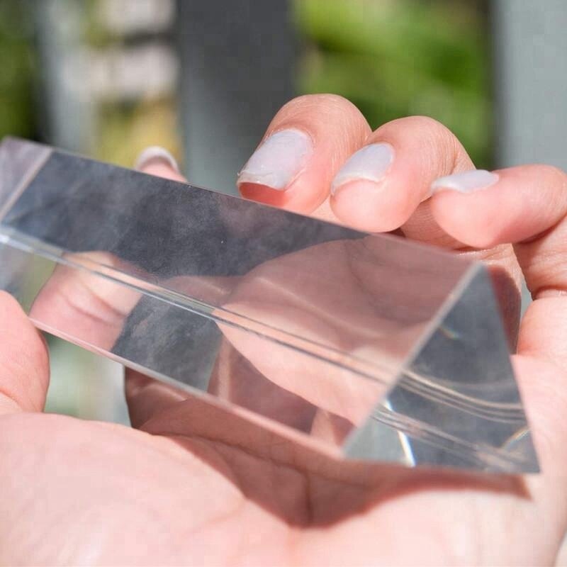 Optical Glass Prism Factory - OEM Large Triangular Customized Size Rainbow