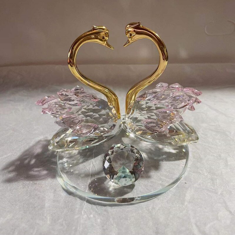 Crystal Swan Figurine Supplier - OEM Custom Various Series Glass Paperweight