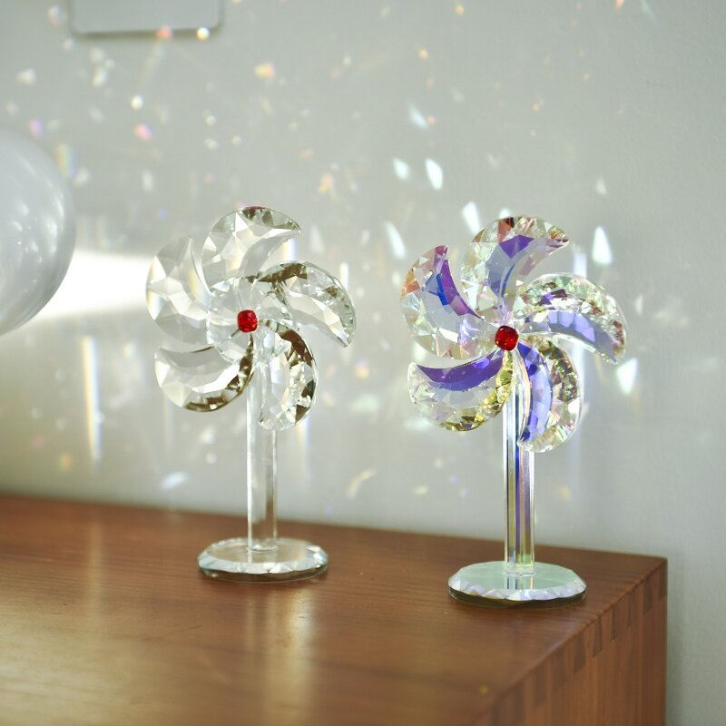 Crystal Ornament Supplier - OEM Clear AB Color Windmill Model
