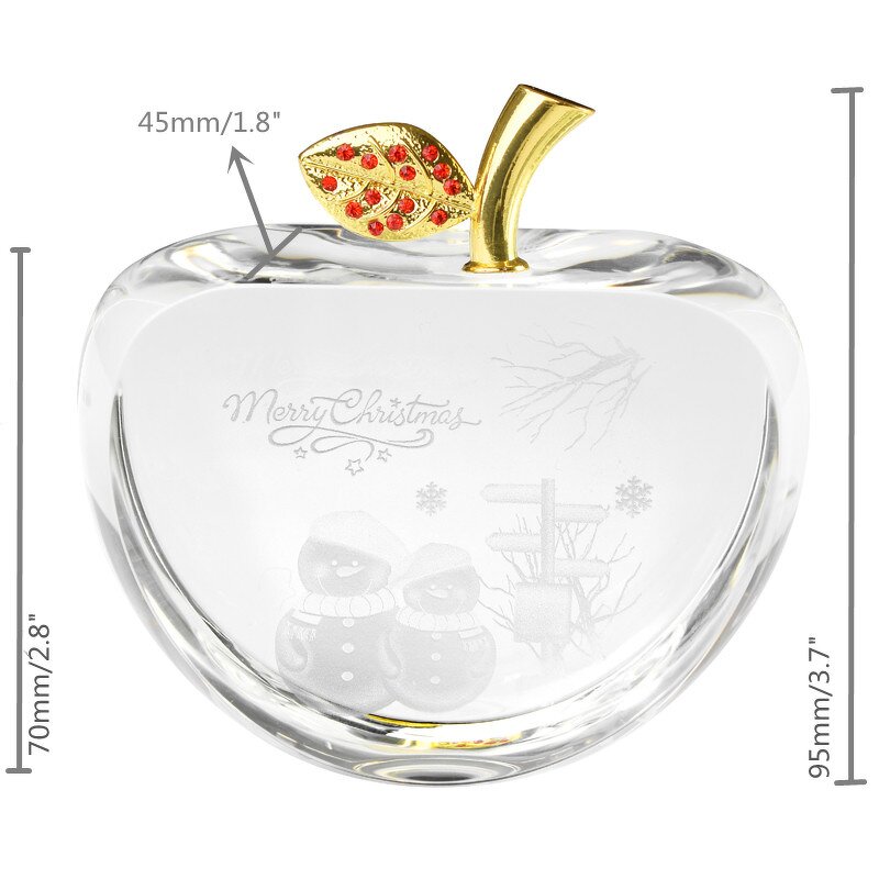 Crystal Apple Manufacturer - OEM Hot Sale 3d Laser Carved K9 Glass